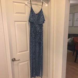 Michael Kors Snakeskin Chain Maxi Dress